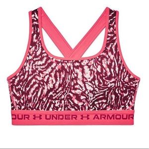 Under Armour Women's Crossback Print Mid Sports Bra SIZE 1X